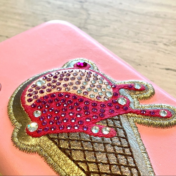 Swarovski iPhone X/XS case - Pink Premium Leather - Picture 4 of 7